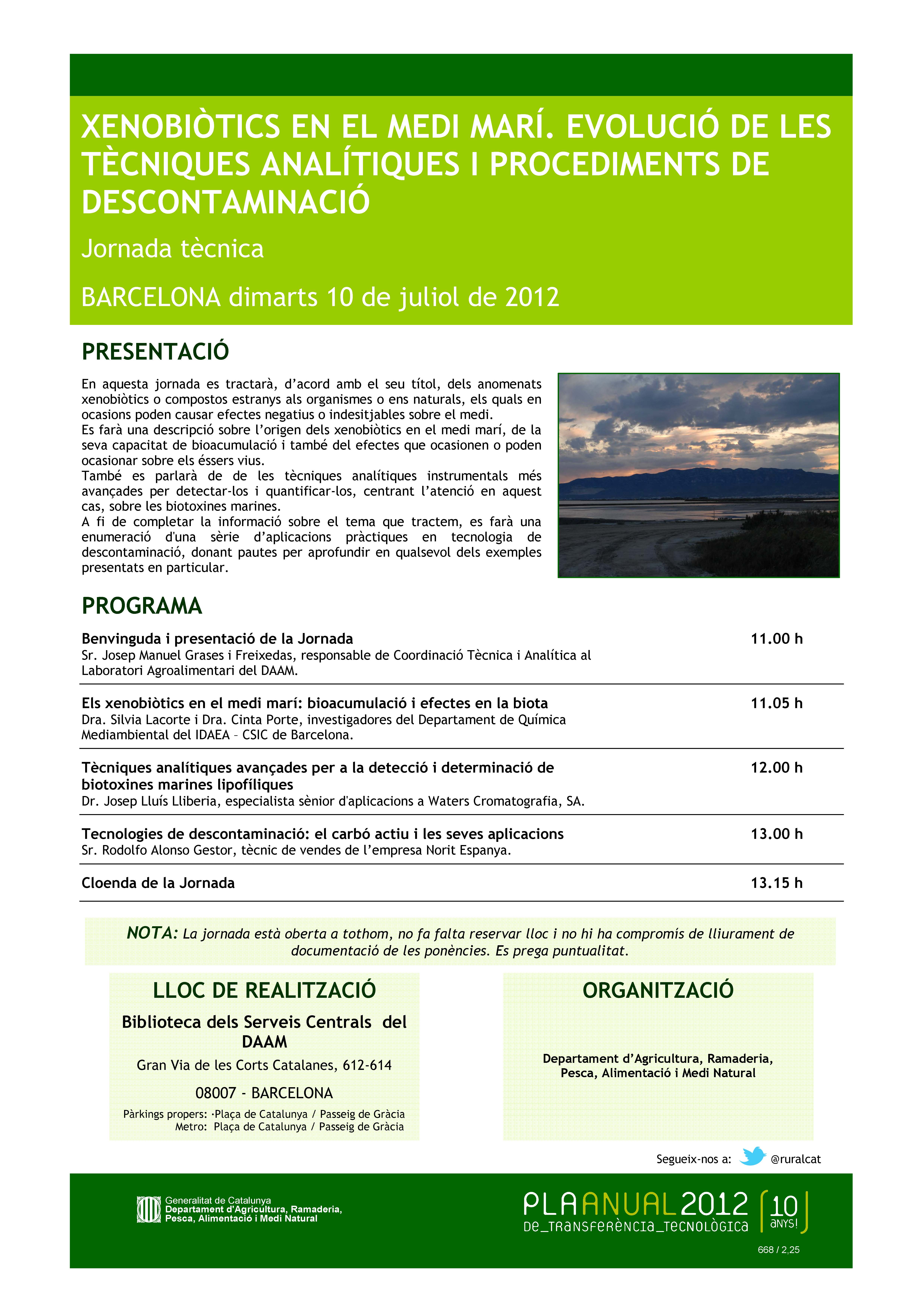 Jornada Tècnica sobre xenobiòtics