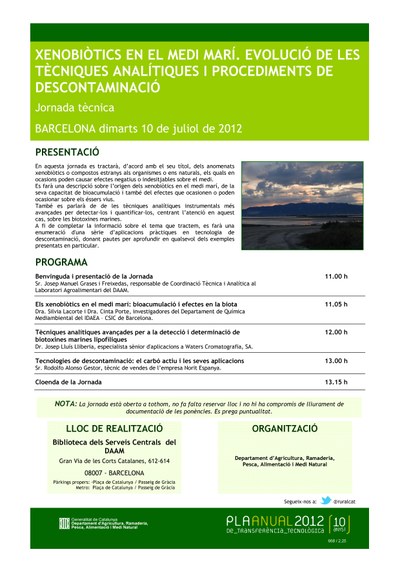 Jornada Tècnica sobre xenobiòtics