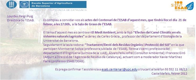 21 de febrer de 2012 - Actes Centenari ESAB 21 de febrer de 2012 - Actes Centenari ESAB